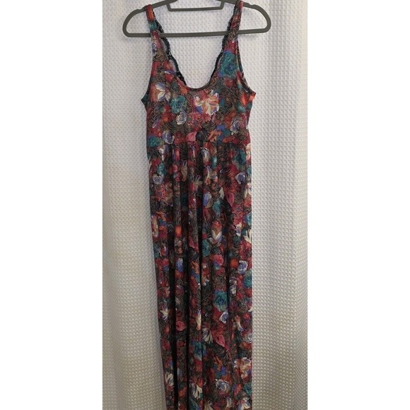 Vintage Vandemere Multicolor Floral Silky Satin‎ Nightgown Medium EXCELLENT - Picture 5 of 7